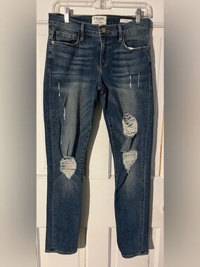 Frame Distressed Le Garçon Denim Blue Jeans Women’s Size 25